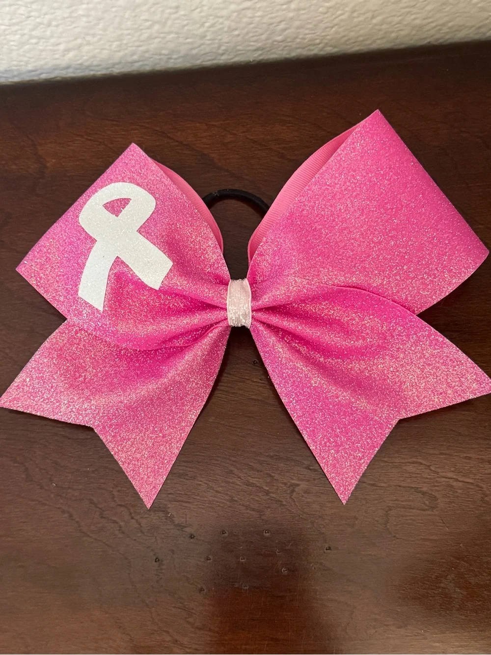 Pink Glitter Awareness Hair Bow